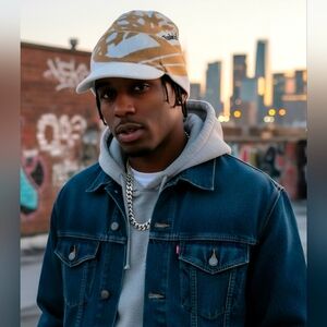 Timberland Vintage Intarsia Radar Beanie Hat Cap Hip Hop Rap Streetwear Rare Bri